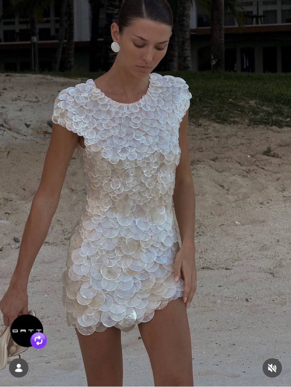 GEM SHELL MINI DRESS - Hand-stitched Seashell Mini Dress